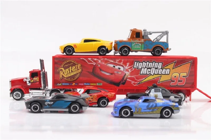 7 шт. disney Pixar Cars 3 Lightning McQueen Jackson Storm Mack Uncle Truck 1:55 литье под давлением ABS модель подарок на день рождения игрушка для детей