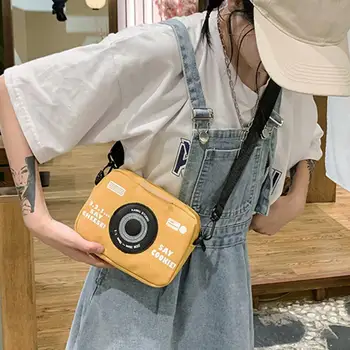 

women Fashion Cute Creative Camera Shaped Shoulder Messenger Handbags Women Canvas Small Crossbody Bags For Teenager Girls