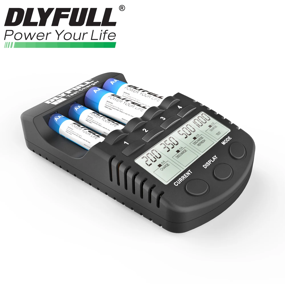 

DLYFULL T1 Battery Charger LCD Display 4 slots With Test Refresh Discharge For AA AAA nimh nicd rechargeable batteries charging