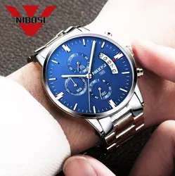 NIBOSI Для мужчин бизнес часы Для мужчин модные часы WatchesMilitary кварцевые наручные часы Hot часы мужские спортивные часы Relogio Mascul
