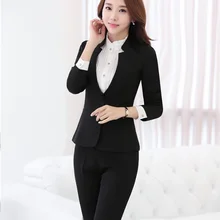 Формальные черные костюмы размера плюс 4XL, Осень-зима, профессиональные деловые костюмы с курткой и штанами, женские брюки, комплекты блейзеров