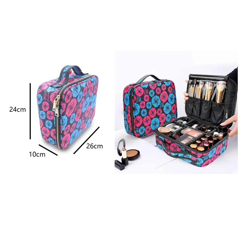 Новая сумка для макияжа профессиональная косметическая сумка водостойкая женская сумка для макияжа Органайзер большой емкости для хранения Сумочка для путешествий - Цвет: mini rose