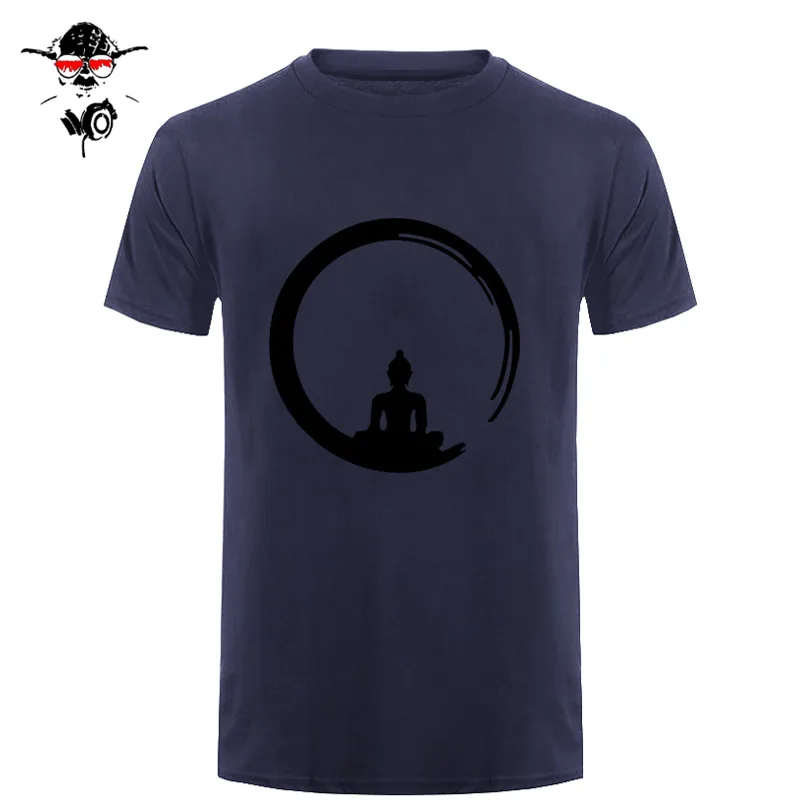 С коротким рукавом пользовательские дзен медитация Будда Футболка мужская гик его и ее дна футболки - Цвет: 14