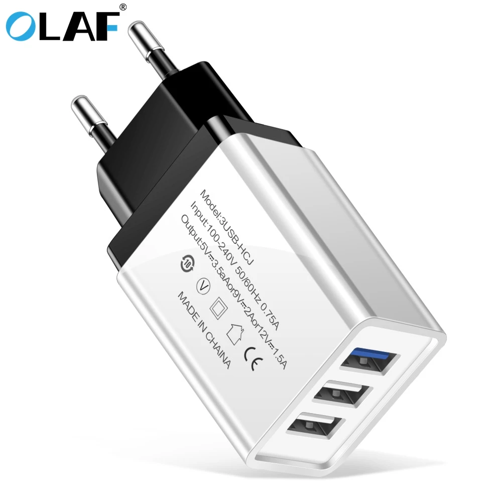 أولاف 3 منافذ USB شاحن آيفون 6 7 8 زائد X XR XS ماكس سريع شاحن هواتف xiaomi جدار شاحن الاتحاد الأوروبي محول المحمول الهاتف شاحن
