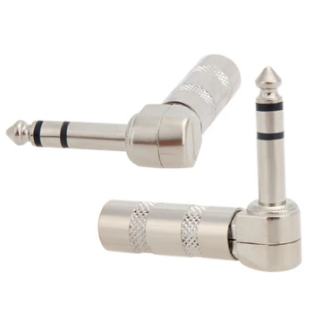 

2Pcs/Lot Right Angle Male 6.35mm Stereo Phone Plug Guitar Cable Audio Connector for Stringed Instruments Guitar Accessories