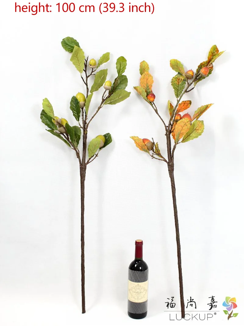 1 шт. 100 см Искусственный пластик желудь дубовая ветка зеленые листья дерево растение для домашнего сада украшения F511