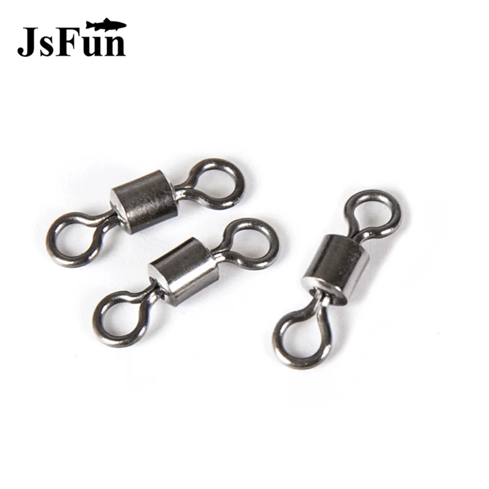 200PCS//Pack Fishing Barrel Bearing Rolling Swivel Solid Ring Connector 1#-14#