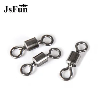 

JSFUN 200PCS Solid Ball Bearing Rolling Swivel Connector 2#-12# Interlock Snap Fishing Hook Fishing Tackle Accessories PJ10