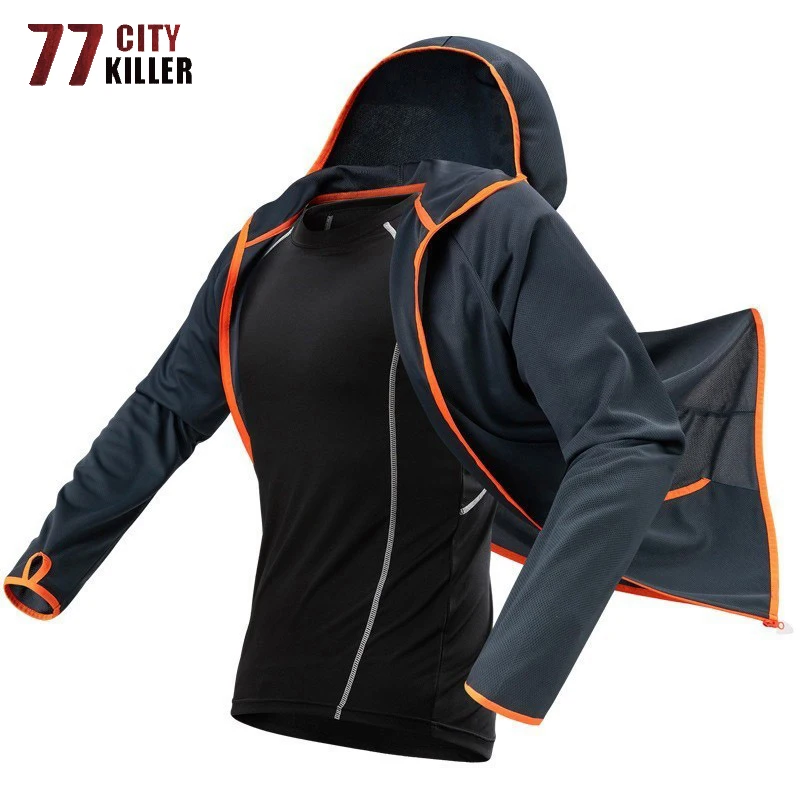 

New Hooded Sunproof Jacket Men Summer Waterproof Quick Drying Thin Lightweight Jackets Male Outwear Breathable Jackets M-4XL