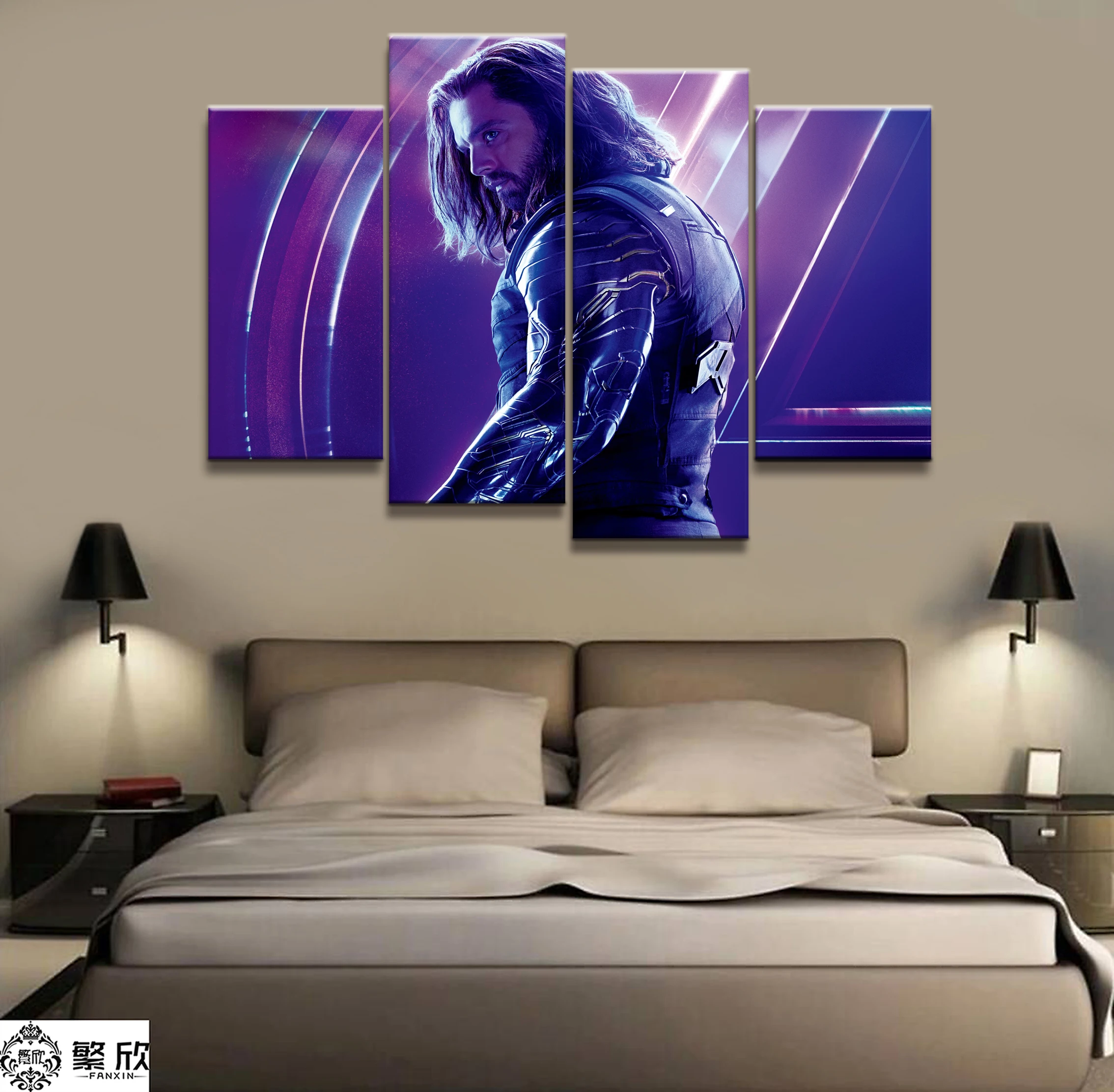 

Hot Sales Without Frame 4 Panels Picture Marvel Winter Soldier Film Canvas Print Painting Artwork Wall Canvas Painting Wholesale