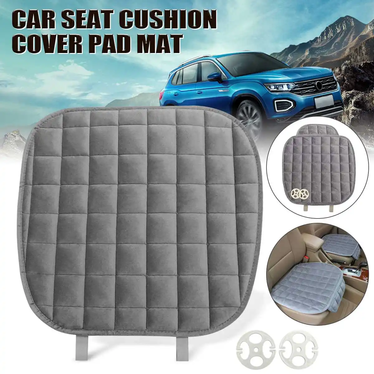 Car Front Rear Universal Seat Cover Winter Warm Black Seat Cushion Anti-Slip Rear Back Chair Seat Pad For Vehicle Auto Protector