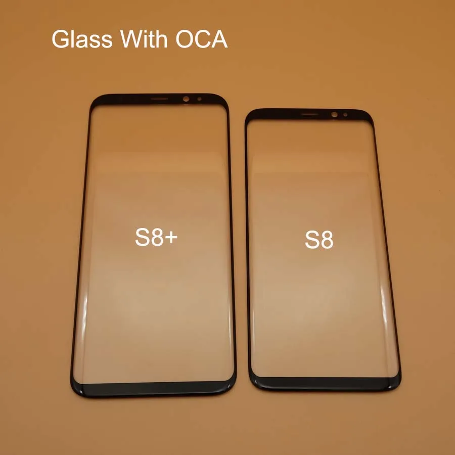 Замена ЖК переднего сенсорного экрана Стекло Внешний объектив с OCA клей для samsung Galaxy S8 S8 Plus S8+ внешнее стекло+ oca пленка