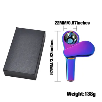 

Smoking Accessories Portable classy color Aluminum Smoke Metal Pipes Tobacco Cigarettes Pipes with gift box