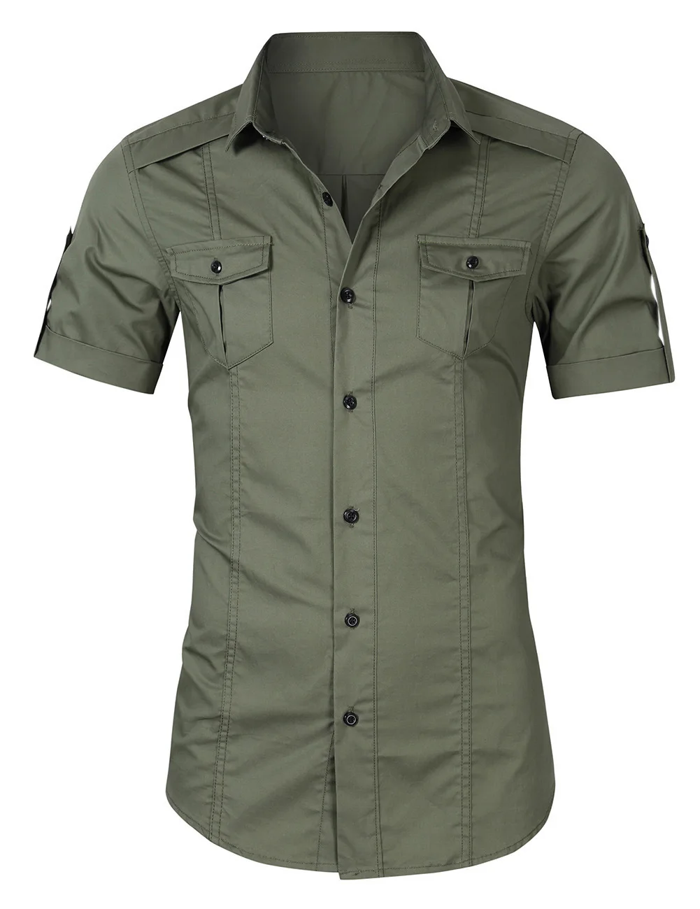 slim fit safari shirt