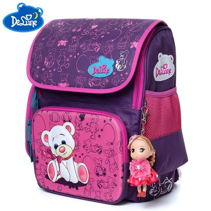 

Delune School Bags Children Backpacks Burden Reducing School Backpacks Polyester Material Butterfly Backpack For Girls