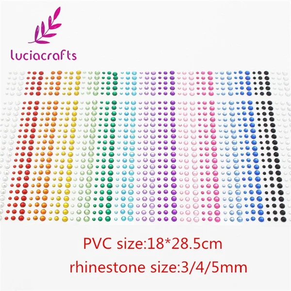 Lucia crafts 3/4/5 мм, Фурнитура для бижутерии, самоклеющиеся красочный камень наклейки со стразами Скрапбукинг 1 лист C0801 - Цвет: Style3   180x285mm