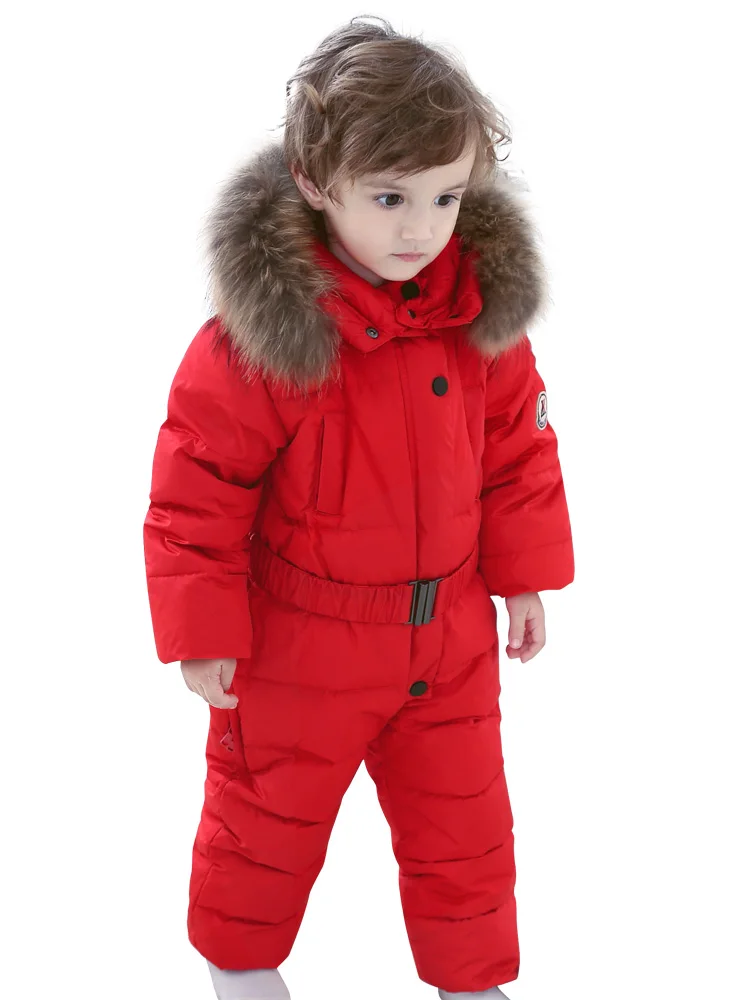 

Baby Down Rompers Winter Thick Cotton Climbing Clothes Fur Girl Suit Children's Winter Duck Down Jumpsuit Snowsuit Baby Onesie