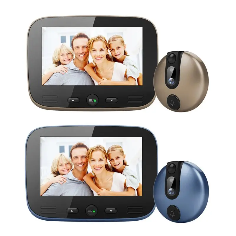 

Smart Electronic Cat Eye 4.3 Inch LCD Colorful Screen Video Doorbell Camera Viewer Peehole for Night Vision Motion Detection Ho