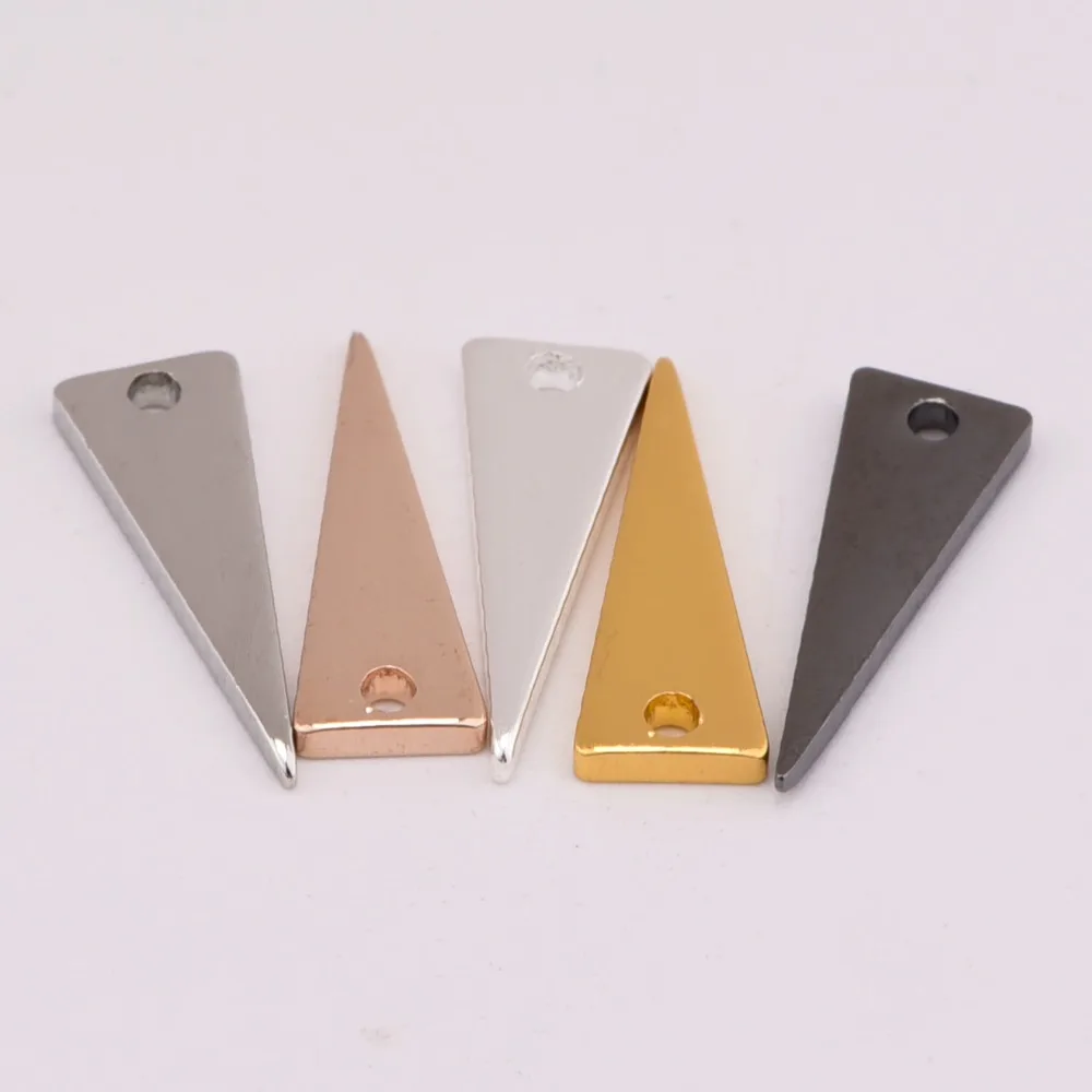 

17.5*6mm 10pcs copper Conical triangle Charms Spiked spear sharp triangular shape lucky charms for jewelry making DIY necklace