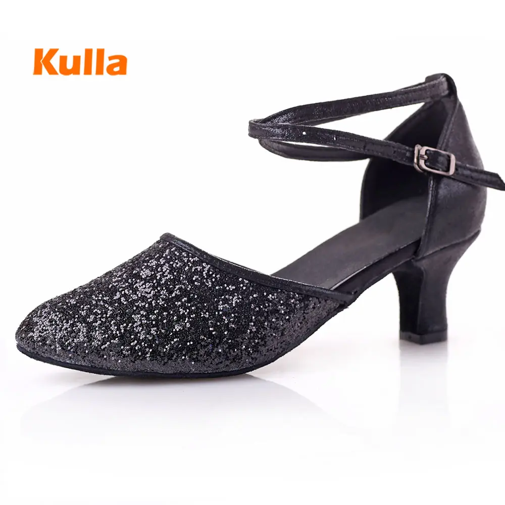 

Latin Dancing Shoes For Women Girls Ballroom Party Tango Salsa Dance Shoes Closed Pointed Toe Glitter Wedding Shoes 5cm/7cm heel