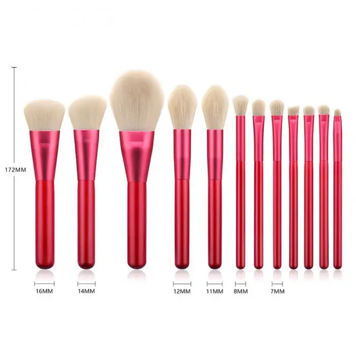 New arrival High Quality Cost-effective 12pcs Makeup Brushes Set Powder Eyebrow Blusher Eye Shadow Cosmetic Tools