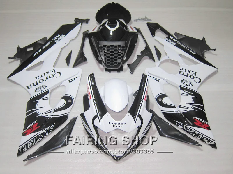 

Top-selling injection molding plastic fairings for Suzuki GSXR1000 K5 K6 white black 2005 fairing kit GSXR 1000 05 06 IK46