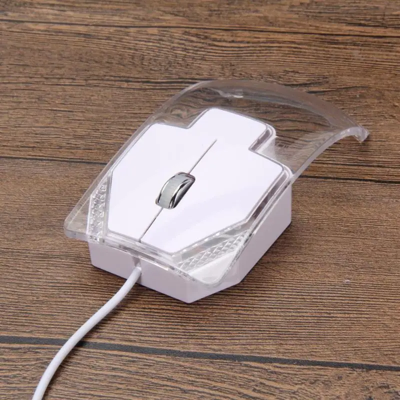 USB 2,0 Проводная оптическая светодиодный световая прозрачная цветная мышь