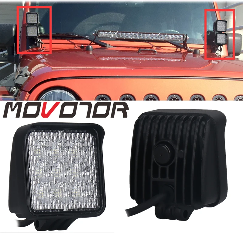12/24V 27W LED Car Work Light Flood Beam Motorcycle Lamps 3 Inch LED