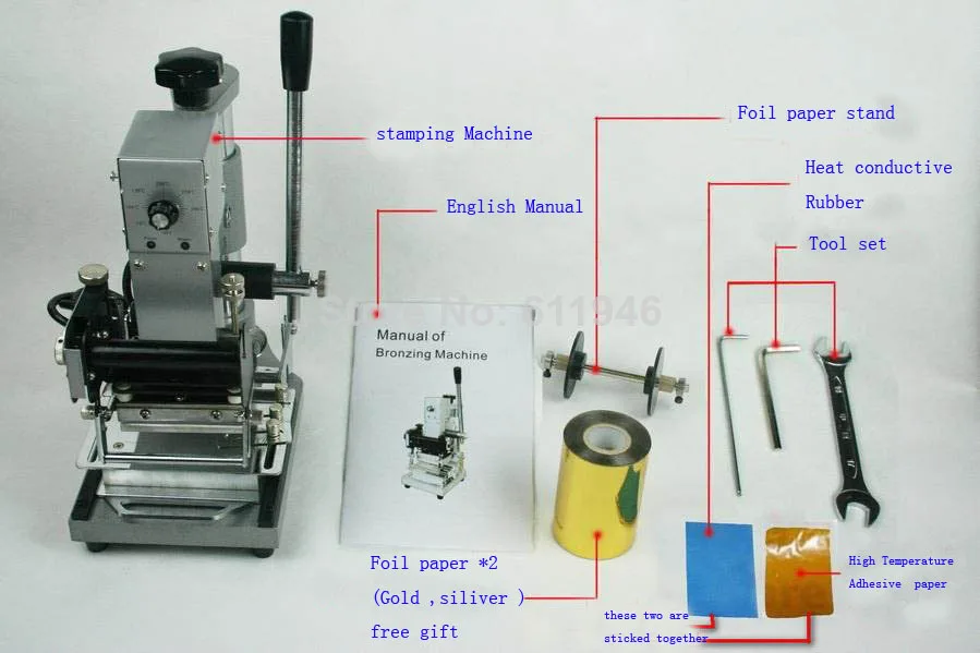 1pc Foil Stamping Machine Tipper Brozing PVC CARD+1 Free Foil Paper 110/220V