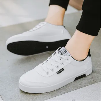

Men's Vulcanized Shoes Casual Sports Canvas White Shoes lace-up Lightweight Breathable all-match Comfortable Leisure Male rubber