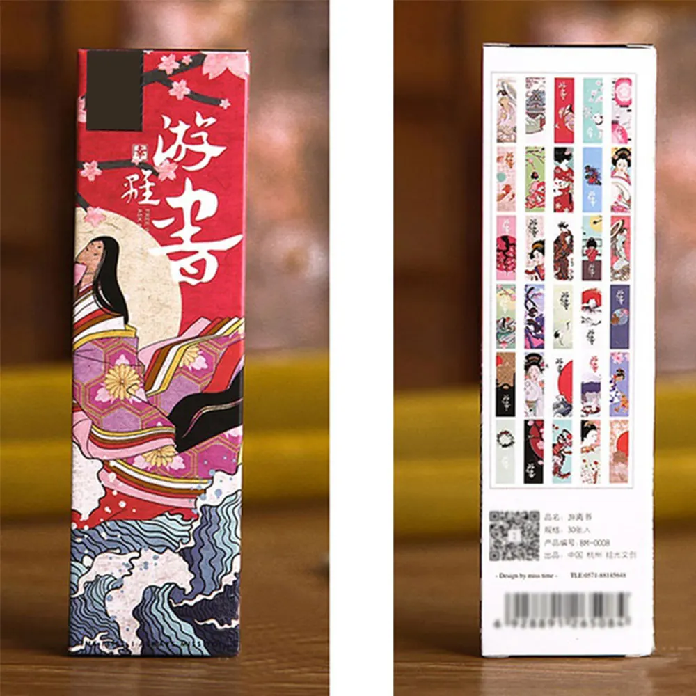 30 шт./компл. Бумага Закладка для книги Винтаж в японском стиле книга кавайи журнал разноцветная