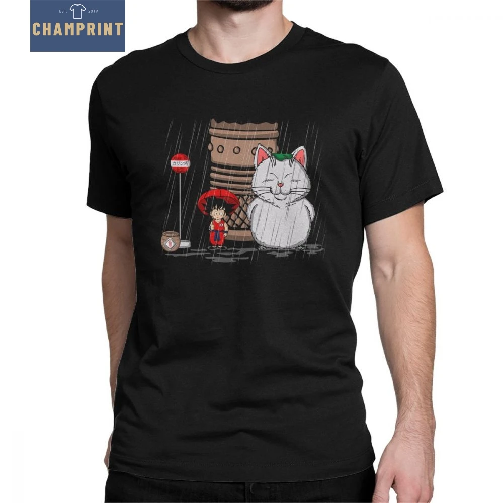 

My Neighbor T-Shirts Karin Funny My Neighbor Totoro Dragon Ball Novelty T Shirt Men Short Sleeved Clothes Grey Tees Cotton