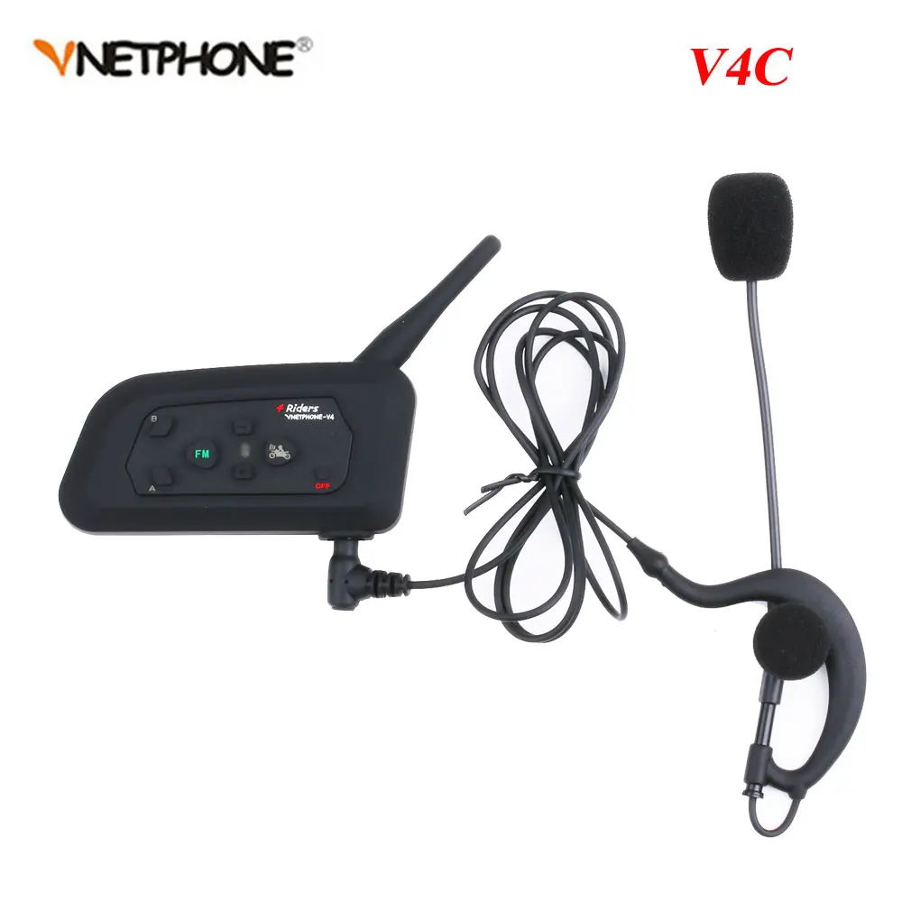 

Vnetphone V4C 1200m 4 User Full Duplex Handfree Stereo Headset Bluetooth Interphone with FM Radio Headphone Referee Intercom