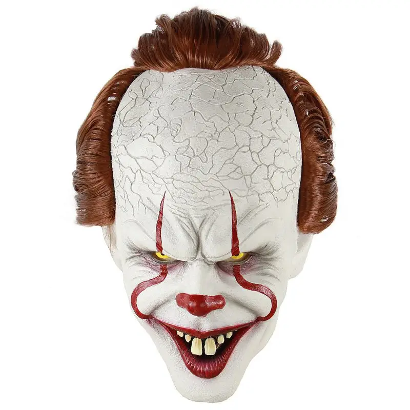 Хэллоуин страшная маска клоуна длинные волосы призрак страшная маска реквизит грудж призрак Хеджирование маска зомби реалистичный Латекс маски страшные - Цвет: RL0614H