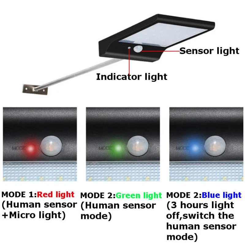 

48 LEDs Solar Power Light PIR Motion Sensor Garden Yard Wall Outdoor Street Lamp with Remote Control QP2