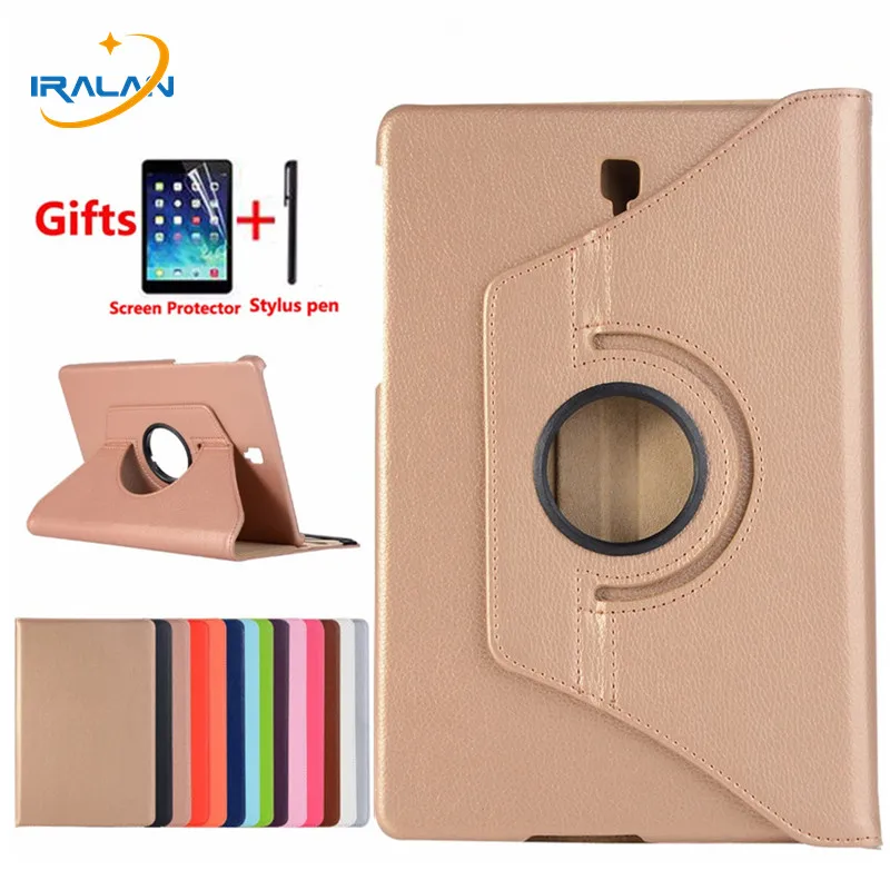 

360 Degree Rotation PU Leather Flip Stand Case For Samsung Galaxy Tab S4 10.5 T830 T835 SM-T830 SM-T835 Tablet Cover+Film+Stylus