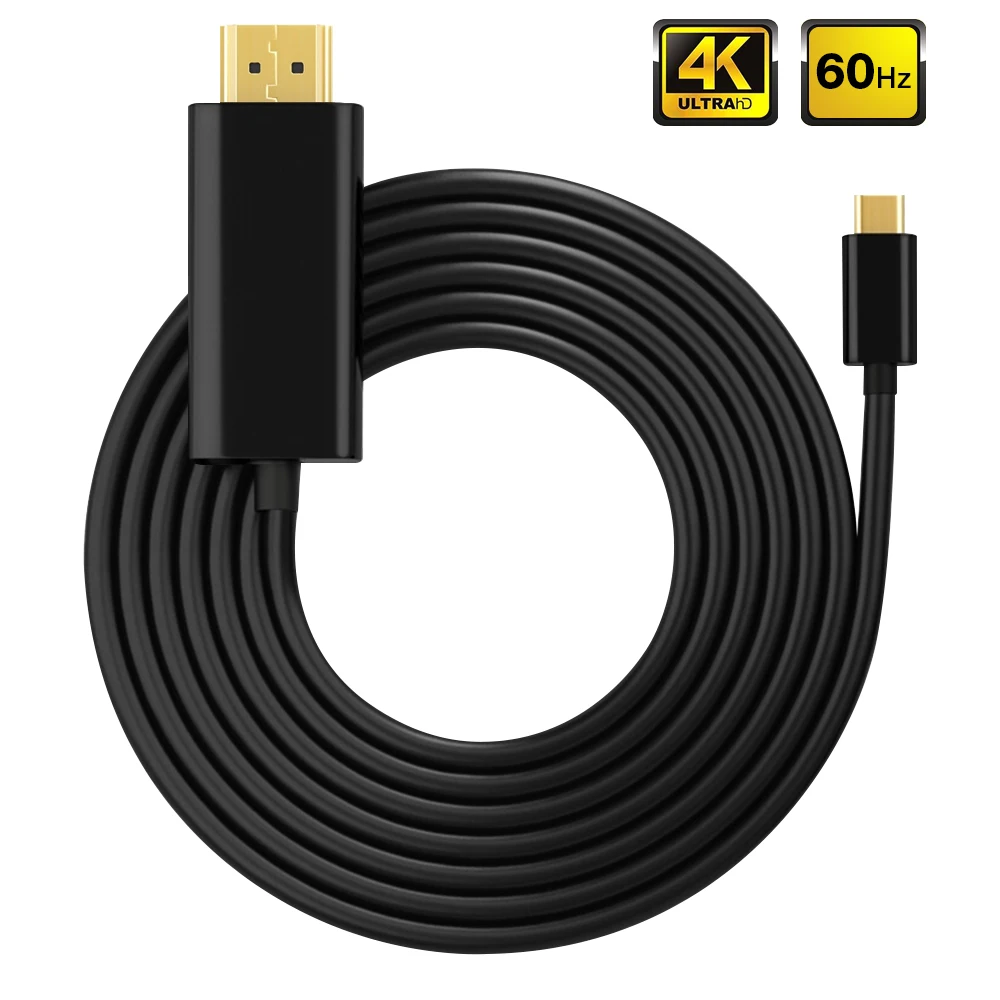Кабель HDMI Amkle 1 8 м 4K 60 Гц Type C USB 3 адаптер Thunderbolt шнур для MacBook Pro Huawei P9 P20 mate 20 Sumsang S9|hdmi