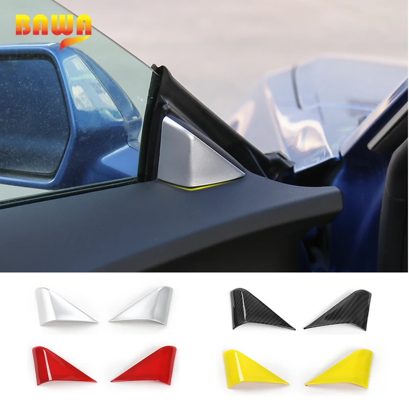 

HANGUP ABS Car A pillar Window Triangle Decoration Cover Interior Sticker Accessories For Chevrolet Camaro 2017 Up Car Styling