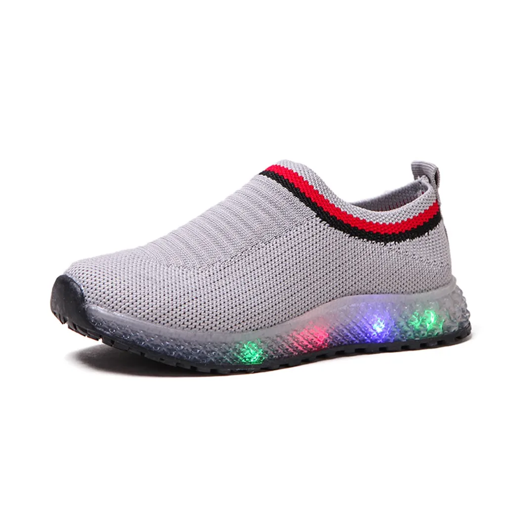 Детская обувь для маленьких девочек; сетчатые светящиеся спортивные кроссовки для мальчиков; повседневная обувь с подсветкой; zapatos deportivos ninana# XB30