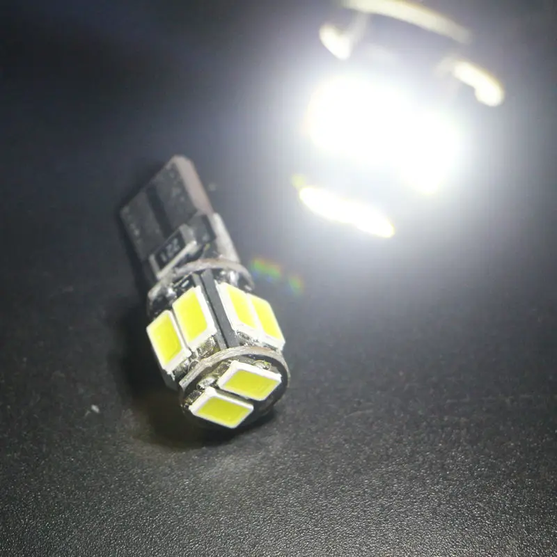 10 шт. T10 W5W Canbus led 5630 10 SMD 10 светодиодных фар для авто ошибок, Wedge Bulb, T10 автомобильная светодиодная лампочка 12В чтение бортовой светильник 6500K