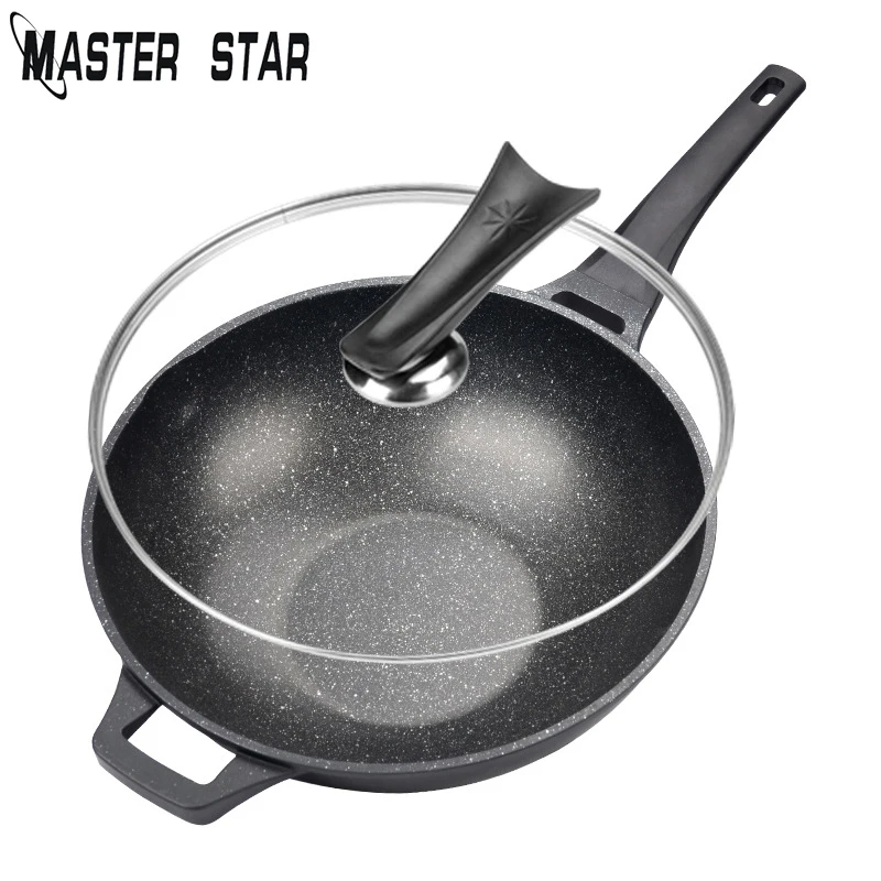 Master Star китайский медицинский камень Wok антипригарный Алюминиевый горшок для кухни общего использования для газовой и индукционной плиты