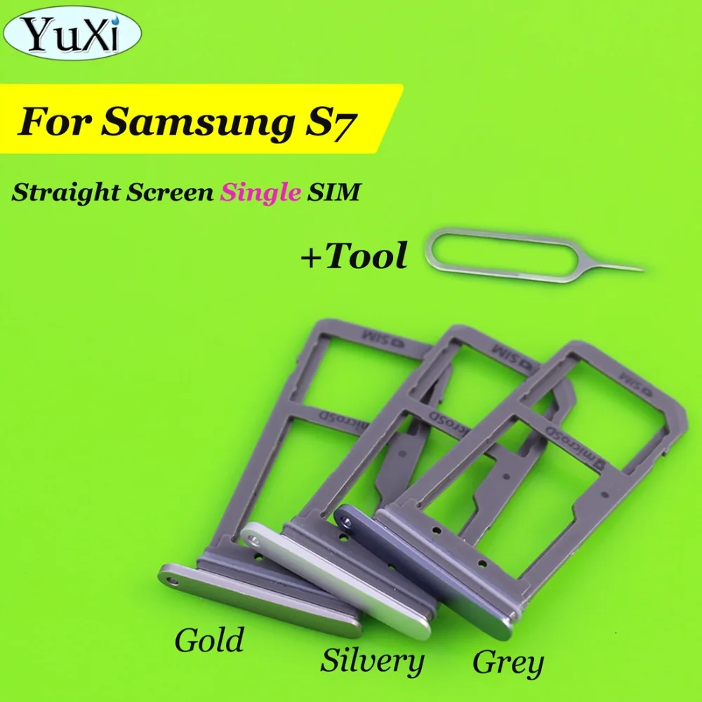 

YuXi New For Samsung Galaxy S7 G930 G930F Single SIM Card Tray Holder Replacement Parts