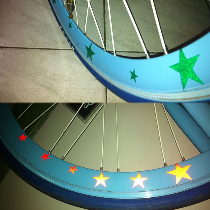 1PC Mountain Bicycle reflector Fluorescent MTB Bike Bicycle Sticker Cycling Wheel Rim Reflective Stickers Decal Accessories W20