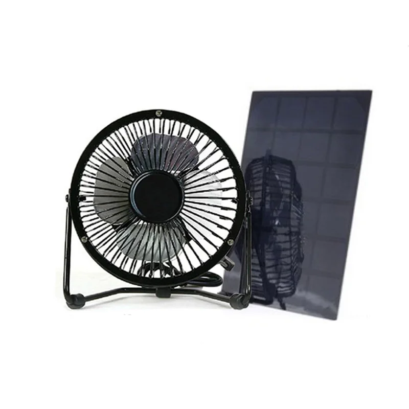 

Usb And Solar Mini Fan 4 Inch And 6 Inch Size 5w Solar Panel Aluminum Blade Fan Use for Home Office Outdoor