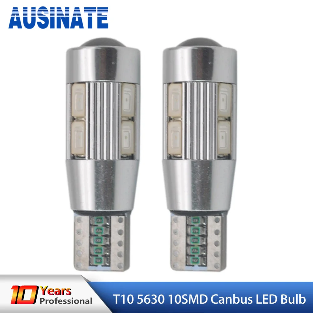 2 шт. авто светодиодный T10 Canbus без ошибок 194 W5W 10 SMD 5630 автомобильный боковой