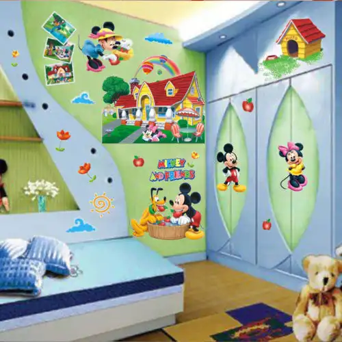 Us 3 01 25 Off Pop 3d Mickey Mouse Clubhouse Wall Stickers Kids Bedroom Decor Decal Mural In Wall Stickers From Home Garden On Aliexpress