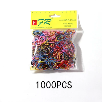 Colour 2 200/1000 шт милые цветные кольца для девочек, Одноразовые эластичные резинки для волос, резинка для хвоста, резинки для волос, Детские аксессуары для волос - Цвет: Colour 2