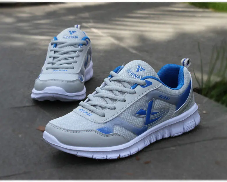 Men's Comfortable Ultra-light Lace-up Mesh Shoes-Blue