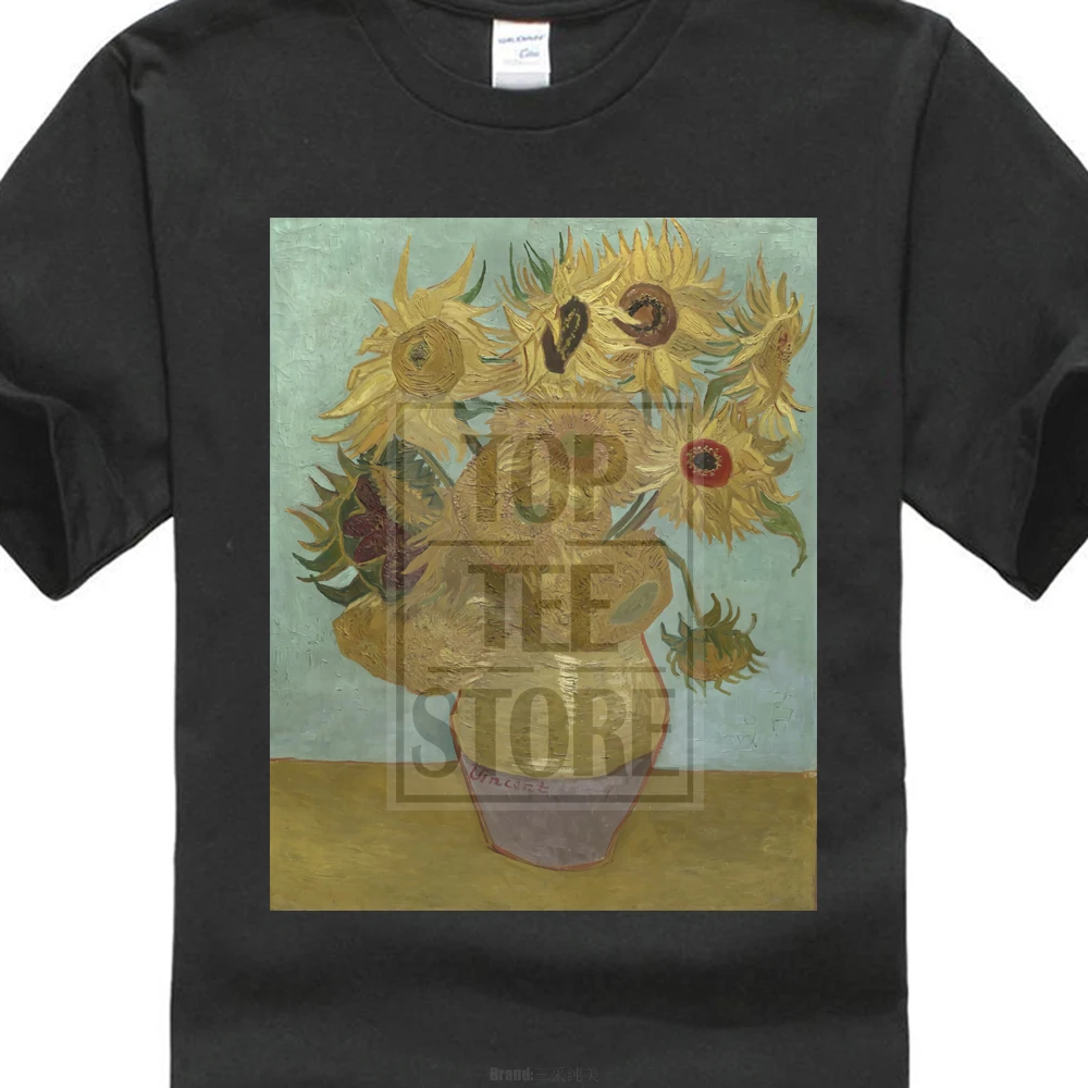 The Sunflowers T Shirt Painting By Vincent Van Gogh New Style T shirt Funny Shirts Men