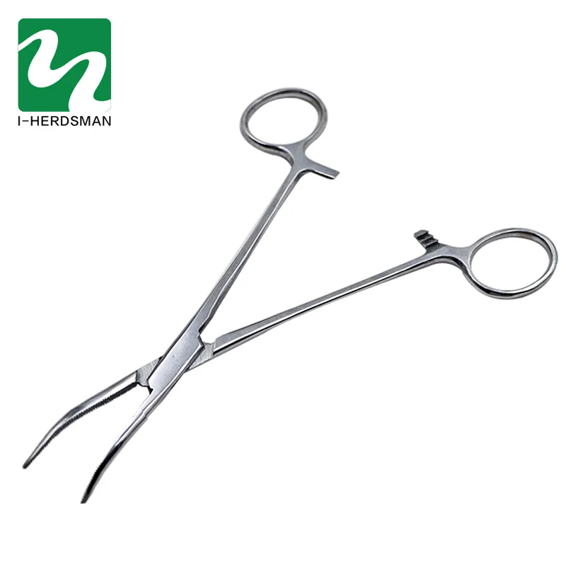 Farm Animal Stainless Steel Hemostatic Clamp Forceps Elblow Surgical